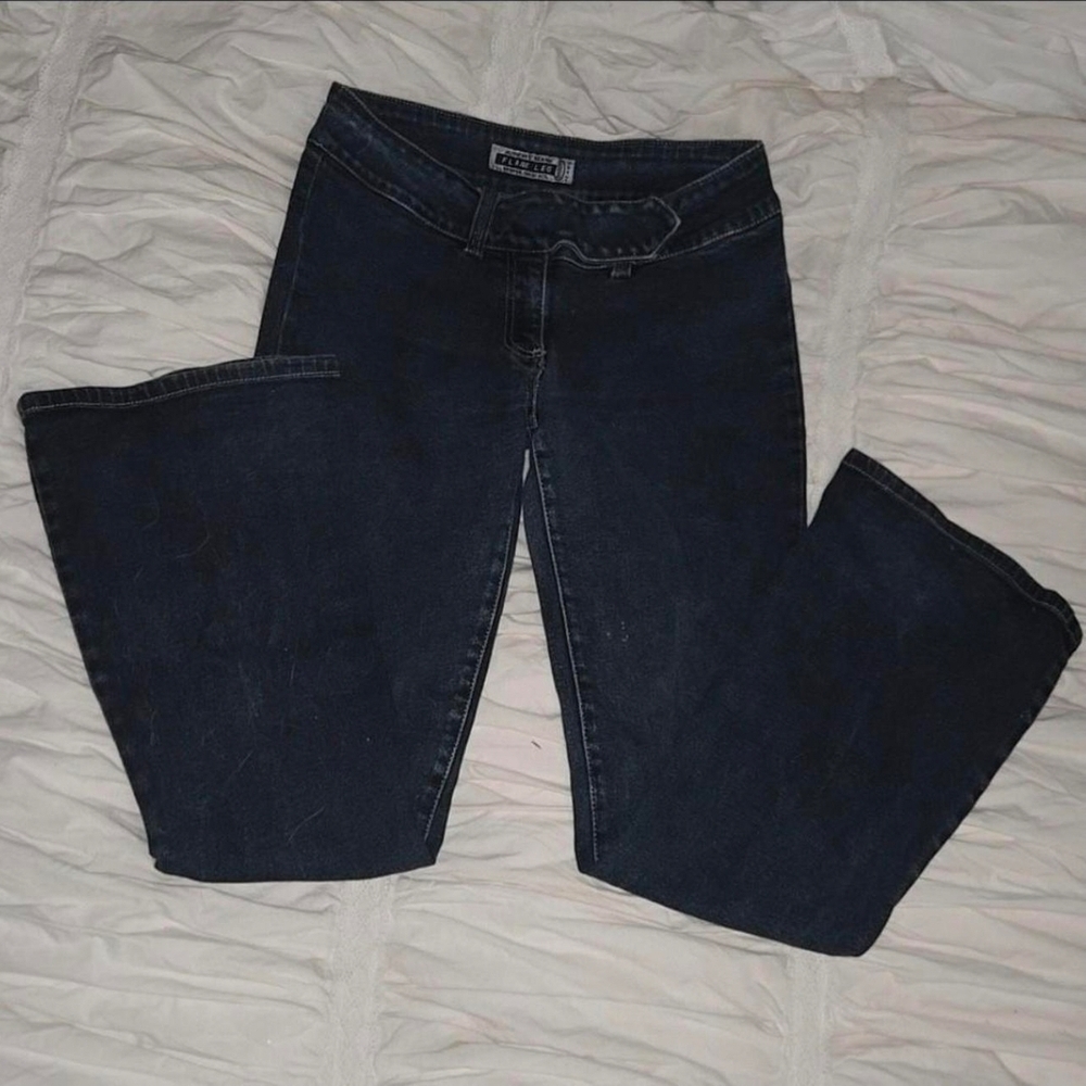 Vintage Low Rise Wide Leg Jeans in Deep Blue